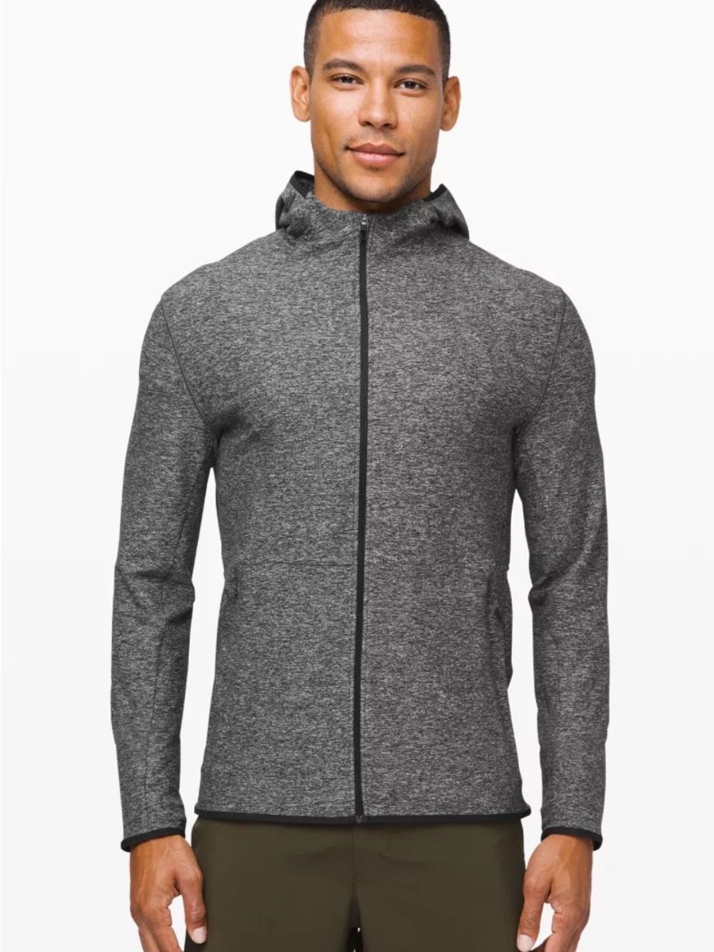 lululemon athletica Men's Full‑Zip Hooded Performance Jacket in Heather Gray